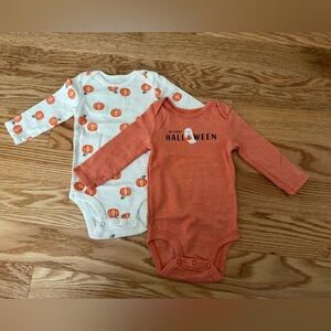 2 New w/out Tags Carter's Just One You Unisex Halloween Onesies Size 6 Months
